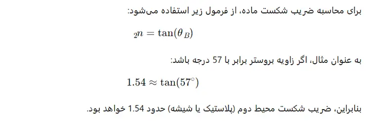 محاسبه ضریب شکست ماده